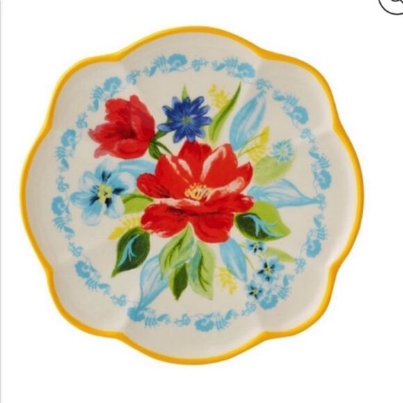 New - The Pioneer Woman Floral Medley Mug Rack w/Appetizer Plates and Mugs - Picture 4 of 10